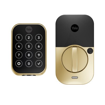 Yale Pro 2 Key Free Touchscreen Keypad Lock with Z-Wave Plus, Lifetime Brass